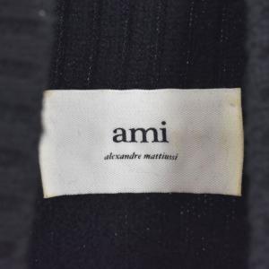AMI Alexandre Mattiussi タートルネック ハイネック ニット セーター ロゴ L 黒 ブラック BFUKS402.018 AA