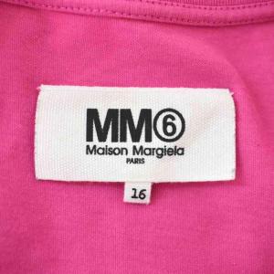 MM6 Maison Margiela Tシャツ 半袖 ロゴプリント 落書き風 クルーネック 16Y ピンク 黒 ブラック MM6T47U
