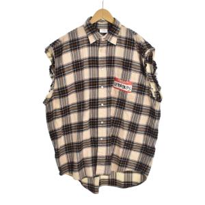 My Name Is Vetements Sleeveless Flannel Shirt