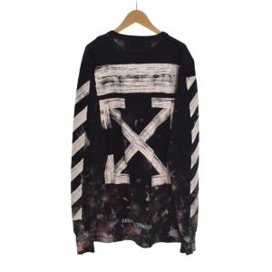 Off-White 17AW DIAG GALAXY BRUSHED L/S TEE Tシャツ 長袖 ロンT ペンキデザイン