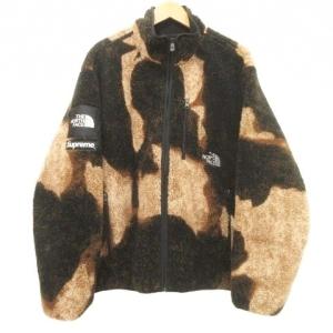 Supreme 21AW Bleached Denim Print Fleece Jacket
