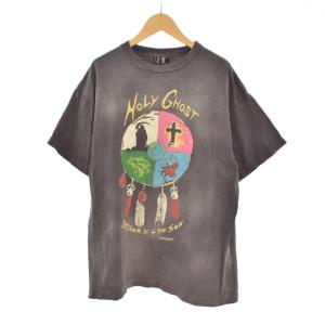 LASTMAN 24SS HOLY GHOST Tシャツ ダメージ加工 S グレー