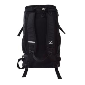 MIZUNO ワーキングバックパック リュックサック デイパック ロゴプリント ジップ メッシュポケット 黒 ブラック