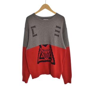 JOKER KNIT ニット セーター 長袖 M 赤 レッド グレー