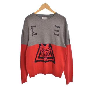 JOKER KNIT ニット セーター 長袖 M 赤 レッド グレー