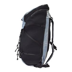 DIESEL リュックサック デイパック バックパック デニム切替 メッシュ ロゴパッチ ラウンドジップ 黒 ブラック