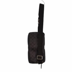 COACH ボディバッグ ウエストバッグ シグネチャー ロゴ型押し 黒ブラック 灰色 グレー AA