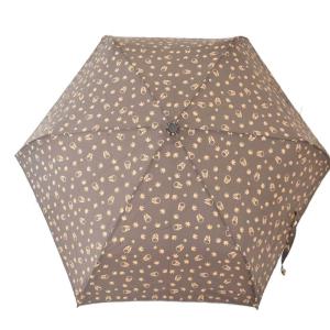 折りたたみ傘 雨傘 総柄 スカル 茶 ブラウン
