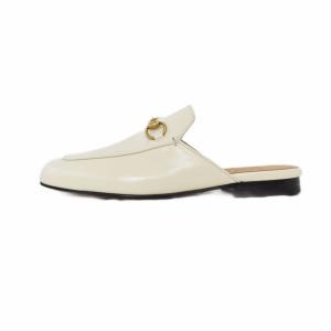 GUCCI プリンスタウン ミュール レザー 36 ホワイト 423513