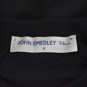 JOHN SMEDLEY ニット セーター プルオーバー クルーネック 無地 M 黒 ブラック