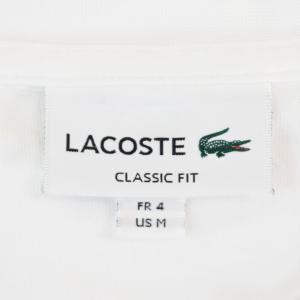 LACOSTE ヘビーウェイト エンブレム ワッペン 長袖 Tシャツ カットソー ロンT M 白 ホワイト TH0565