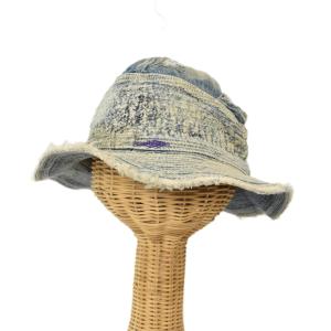 11.5ozデニム 老人と海HAT クラッシュリメイク バケットハット F ブルー