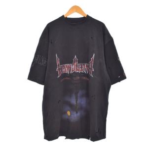 23SS Paris Moon Upside Down Tシャツ ダメージ加工