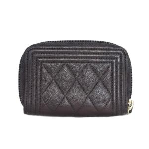 CHANEL ボーイシャネル キャビアスキン ココマーク カードケース ブラック