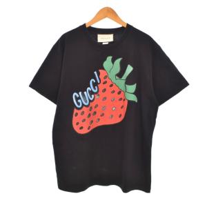 ストロベリー プリント Tシャツ 半袖 XS 黒 ブラック 565806 XJA1N AA