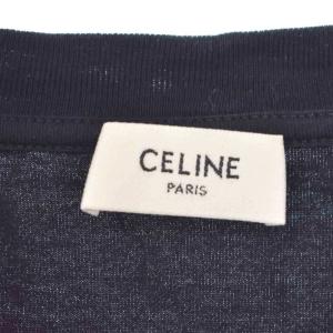 CELINE ロゴ ルーズ Tシャツ S ブラック 2X681671Q