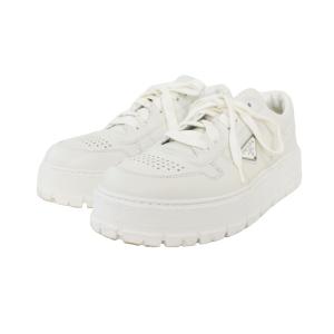 PRADA トライアングルロゴ レザー スニーカー 8 ホワイト 2EG452