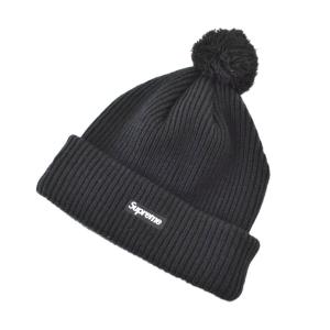 NEW ERA シュプリーム Supreme ニット帽 ポンポン ロゴ刺? 帽子 黒 ブラック