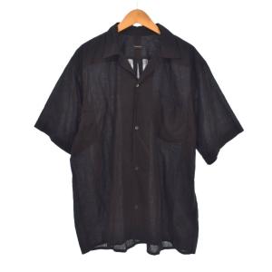 25SS KHADI コットン オープンカラーシャツ 1 ブラック B01-02012
