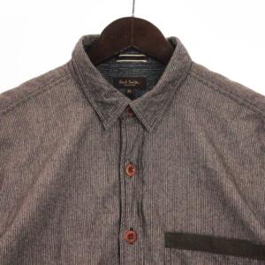 Paul Smith COLLECTION シャツ 長袖 ストライプ コットン 茶 ブラウン M トップス