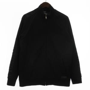 トラック ジャケット ジャージ ジップアップ レーヨン混 黒 ブラック M アウター ECS LK