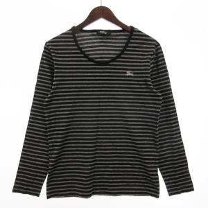 BURBERRY BLACK LABEL カットソー Tシャツ 長袖 ボーダー 2点セット ロゴ 刺繍 コットン ブラック グレー 2 トップス
