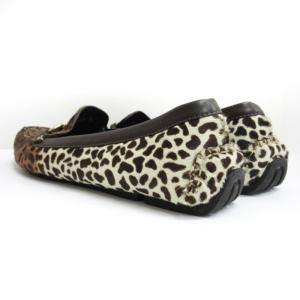 GUCCI ローファー ドライビングシューズ ハラコ レオパード柄 ホースビット イタリア製 茶 ブラウン系 38 1