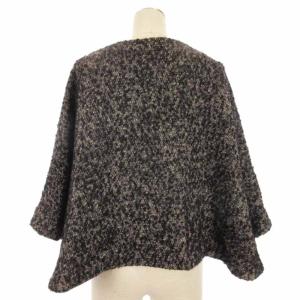 IENA ポンチョ ジャケット ツイード ウール アルパカ 黒 ブラック アウター GY31