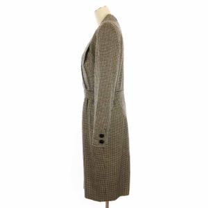 VALENTINO GARAVANI ワンピース ひざ丈 長袖 Vネック 千鳥格子柄 イタリア製 黒 ブラック 8 GY31