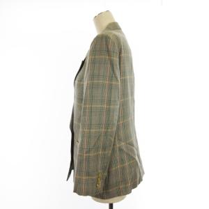 burberrys テーラード ジャケット ブレザー ダブル チェック 総裏 ウール グレー 9AR