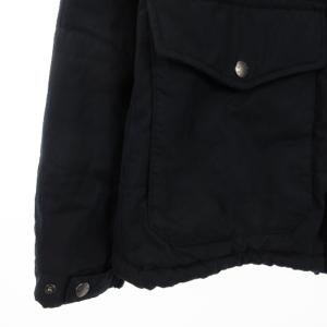 Papas 中綿 ジャケット ロゴ ワッペン フード 紺 ネイビー M アウター ECS