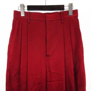 STUNNING LURE タグ付き パンツ ハイウエスト サテン ツータック 赤 レッド 2 ボトムス GY99