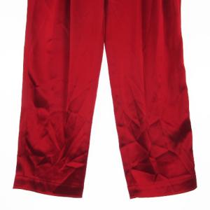 STUNNING LURE タグ付き パンツ ハイウエスト サテン ツータック 赤 レッド 2 ボトムス GY99