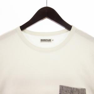 桃太郎ジーンズ MOMOTARO JEANS 出陣 Tシャツ カットソー 長袖 クルーネック プリント コットン 白 ホワイト M トップス ECS