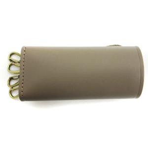 IL BISONTE スナップボタン キーケース 4連 牛革 レザー グレー ECS