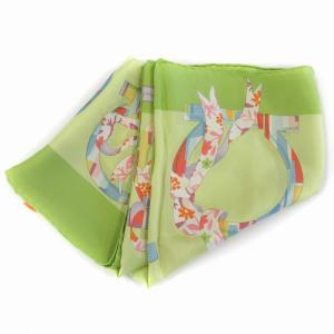 Salvatore Ferragamo スカーフ ガンチーニリボン柄 シルク 緑 グリーン