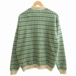 MONKEY TIME 22SS JQD KNIT SHIRT ジャガードニットシャツ カーディガン 襟付き 緑 グリーン ベージュ 8328-117-0060