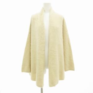 美品 ラクーンニットオーバーカーディガン シャギー ドロップショルダー ベージュ