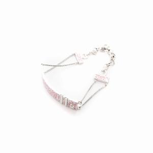 Christian Dior トロッター ナンバリング NO2 プレートブレスレット シルバーカラー ピンク