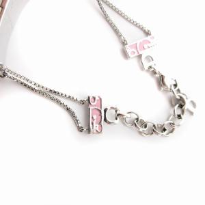 Christian Dior トロッター ナンバリング NO2 プレートブレスレット シルバーカラー ピンク