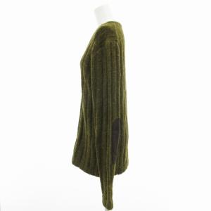 Ron Herman ニット セーター 長袖 エルボーパッチ Vネック アルパカ M カーキ