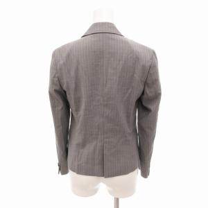 23区 美品 スーツ セットアップ ジャケット ミニスカート 背抜き シングル シャドーストライプ 32 XXS グレー