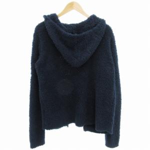 BAREFOOT DREAMS ロンハーマン RONHERMAN ボアフリースパーカー フーディー ジップアップジャケット 刺繍 S 紺 ネイビー