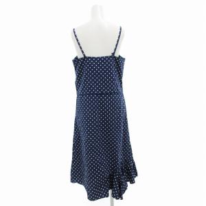 COMME des GARCONS COMME des GARCONS コムコム キャミワンピース ロング ミモレ ドット柄 S 青 ブルー 白 ホワイト