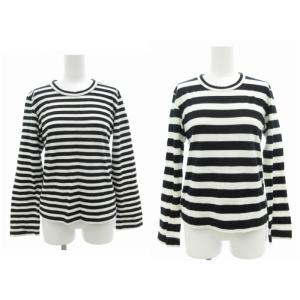 COMME des GARCONS Tシャツ 2点セット カットソー 長袖 ロンT ボーダー S AD2013 AD2015 黒 ブラック 白 ホワイト