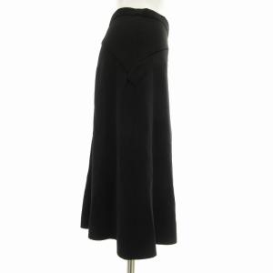 miumiu 台形スカート セミフレア ひざ丈 40 M 黒 ブラック