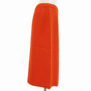 miumiu 美品 台形スカート タイト ステッチ ひざ丈 40 M オレンジ