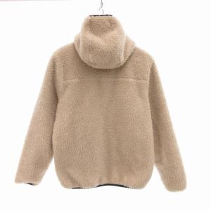 Patagonia リバーシブルボアジャケット シェル フード アウトドア アイボリー 紺 ネイビー