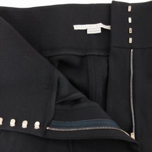 STELLA McCARTNEY ハイウエスト センタープリーツ ワイドパンツ スラックス 40 M 黒 ブラック