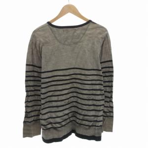 NEIGHBORHOOD 美品 Tシャツ 転写プリント カーディガン ストライプ 長袖 L グレー 黒 ブラック